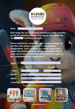 Birthday party invitation example 3