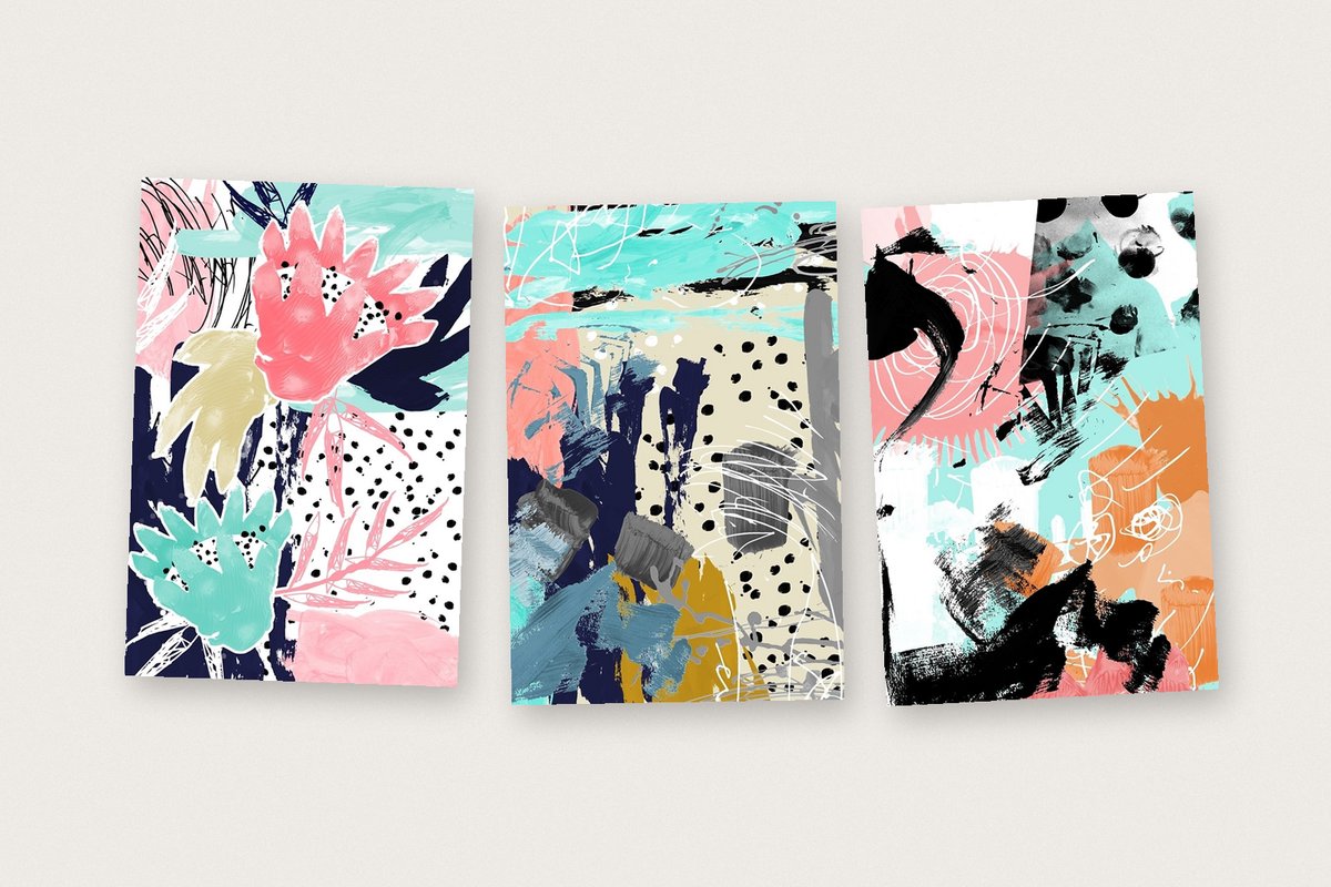 Three original designs made from the child's own marks
