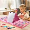 Kids Deluxe Art Kit - 208-Piece Creativity Set with Drawing Board, Color Pencils & Pastels