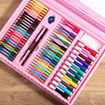 Kids Deluxe Art Kit - 208-Piece Creativity Set with Drawing Board, Color Pencils & Pastels