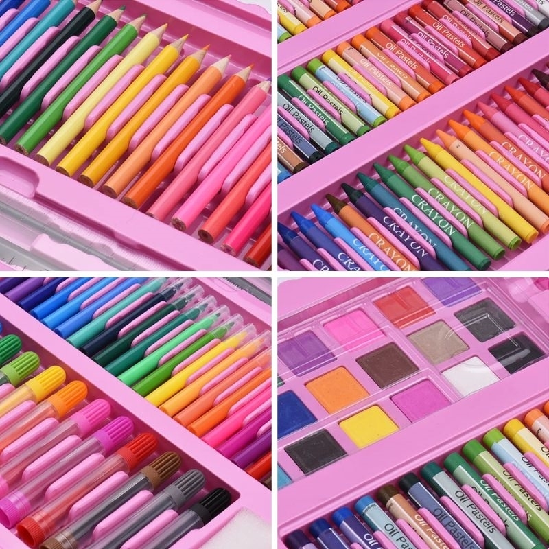 Kids Deluxe Art Kit - 208-Piece Creativity Set with Drawing Board ...