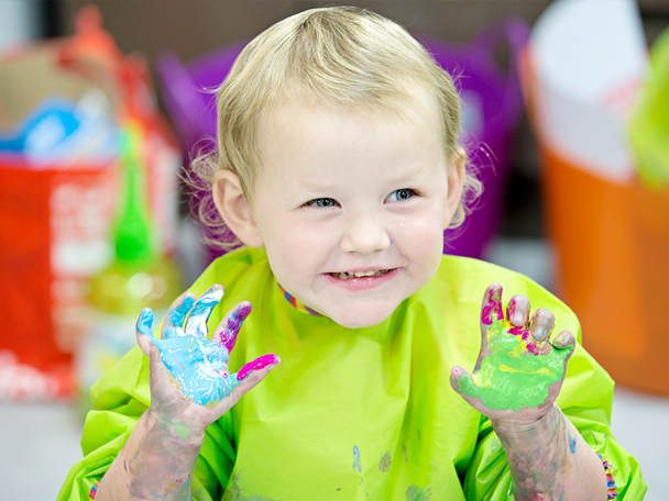 Young artist in creative process